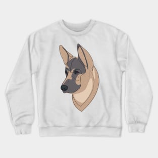 German Shepherd - one line drawing with colour Crewneck Sweatshirt